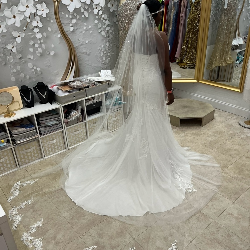 White Wedding dress with rhinestones